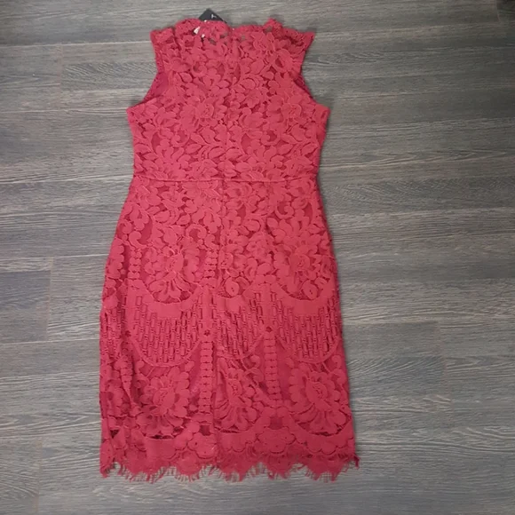 Fashion Nova Burgundy Lace dress - Picture 6 of 6